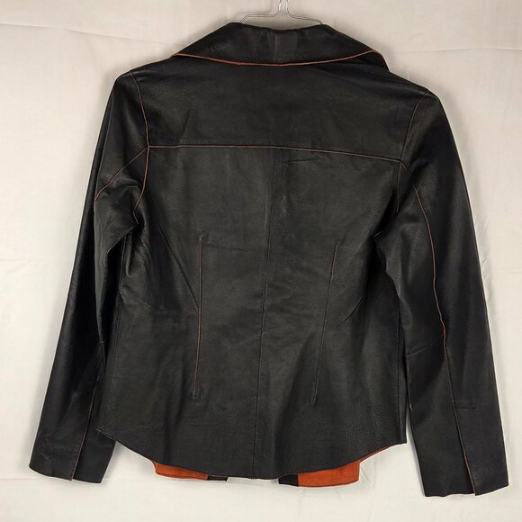 ✨ Madison Studio Genuine Leather Jacket – Black with Red Suede Lining ✨ - Picture 2 of 10